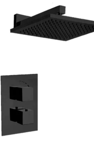 LaToscana Quadro Matt Black Thermostatic Shower Kit Hassle-Free Returns
