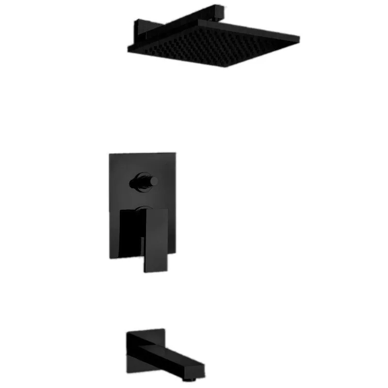 Big Sale LaToscana Quadro Matt Black Pressure Balance Tub & Shower Kit