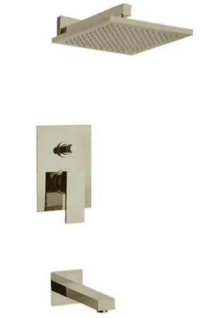 LaToscana Quadro Brushed Nickel Pressure Balance Tub & Shower Kit Sale