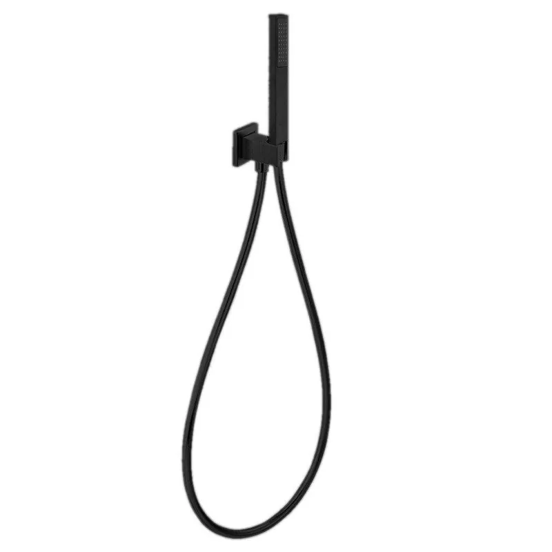 LaToscana Quadro Matt Black Wall-Mounted Brass Hand Shower Kit Brand New