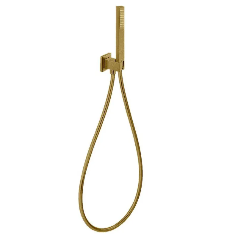 LaToscana Quadro Matt Gold Wall-Mounted Brass Hand Shower Kit Premium