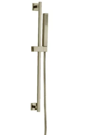Clearance LaToscana Quadro Brushed Nickel Wall-Mounted Slide Bar Kit With Single Jet Handheld Shower