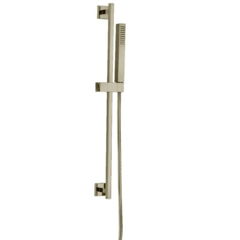 Clearance LaToscana Quadro Brushed Nickel Wall-Mounted Slide Bar Kit With Single Jet Handheld Shower