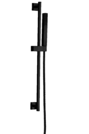 LaToscana Quadro Matt Black Wall-Mounted Slide Bar Kit With Single Jet Handheld Shower Limited Offer