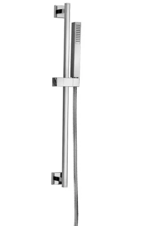 Worldwide Shipping LaToscana Quadro Chrome Wall-Mounted Slide Bar Kit With Single Jet Handheld Shower