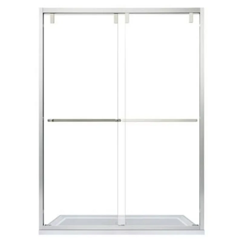 Express Delivery Vinnova Brescia 48" x 76" Brushed Nickel Reversible Double Sliding Bypass Framed Shower Door