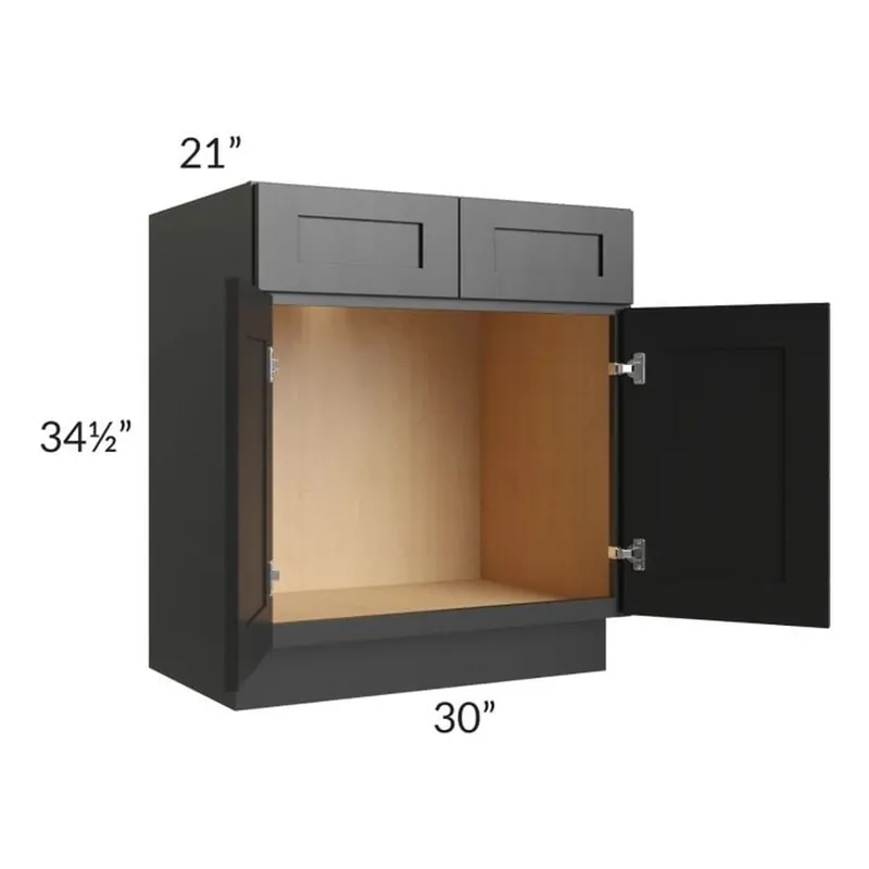 Hot Picks RTA Onyx Black Shaker 30" Vanity Sink Base Cabinet