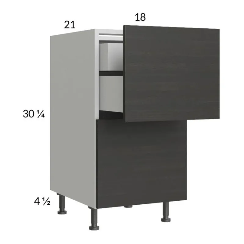 Exclusive Offer RTA Euro Cafe 18" 2-Drawer Vanity Base Cabinet with 1 Inner Drawer