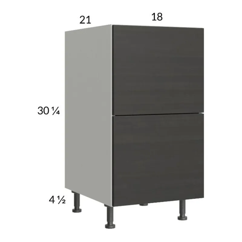 RTA Euro Cafe 18" 2-Drawer Vanity Base Cabinet with 1 Finished End Panel Free Returns