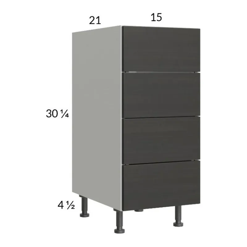 RTA Euro Cafe 15" 4-Drawer Vanity Base Cabinet Free Delivery