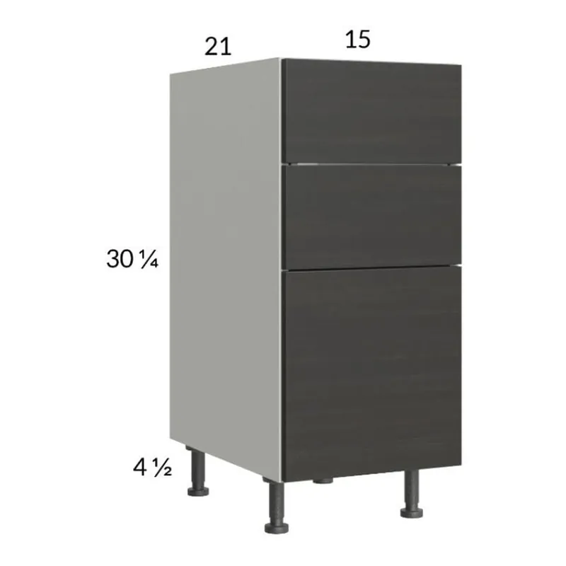 Trending RTA Euro Cafe 15" 3-Drawer Vanity Base Cabinet