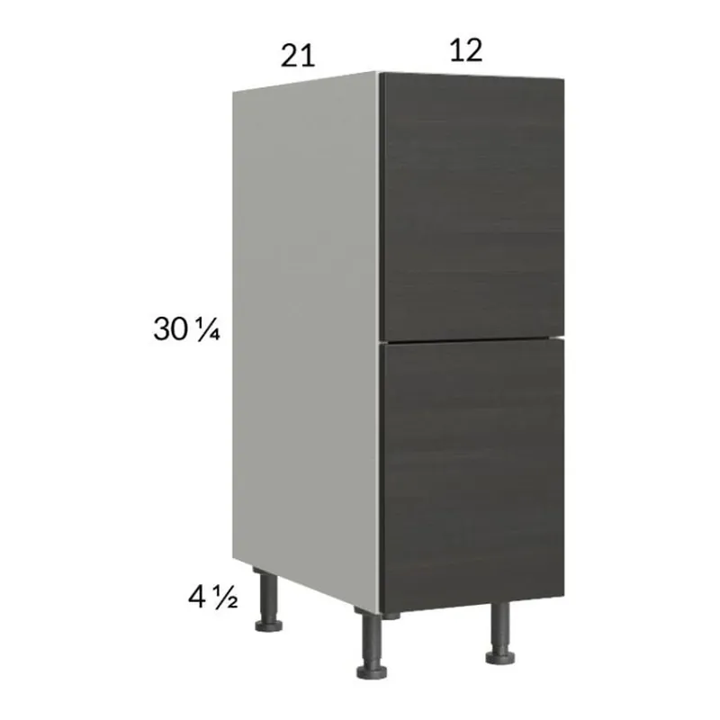 RTA Euro Cafe 12" 2-Drawer Vanity Base Cabinet with 1 Finished End Panel Limited Time