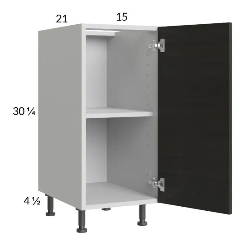 RTA Euro Cafe 15" Full Height Door Vanity Base Cabinet with 1 Finished End Panel Handmade