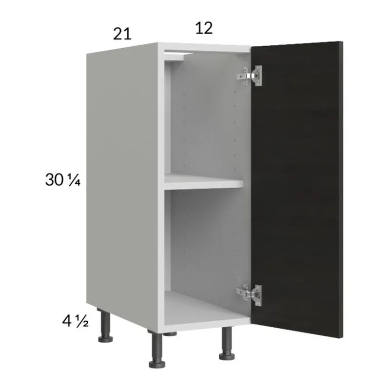 Authentic RTA Euro Cafe 12" Full Height Door Vanity Base Cabinet with 2 Finished End Panels