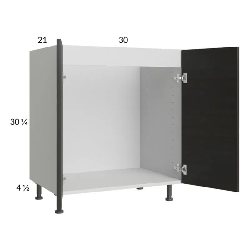 New Release RTA Euro Cafe 30" Full Height Door Vanity Sink Base Cabinet