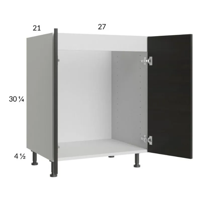 Affordable RTA Euro Cafe 27" Full Height Door Vanity Sink Base Cabinet with 2 Finished End Panels