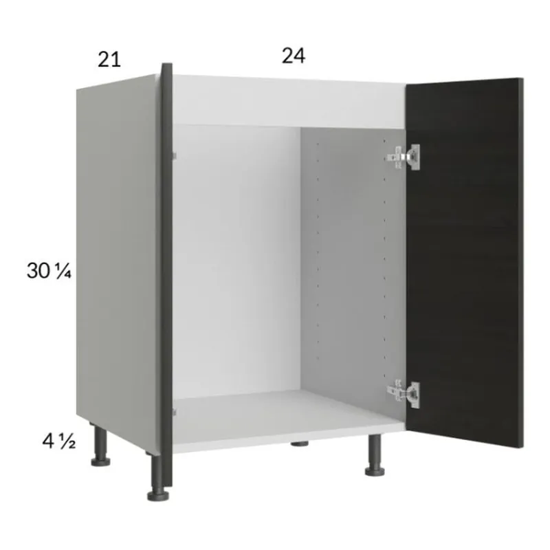 Express Delivery RTA Euro Cafe 24" Full Height Door Vanity Sink Base Cabinet with 2 Finished End Panels