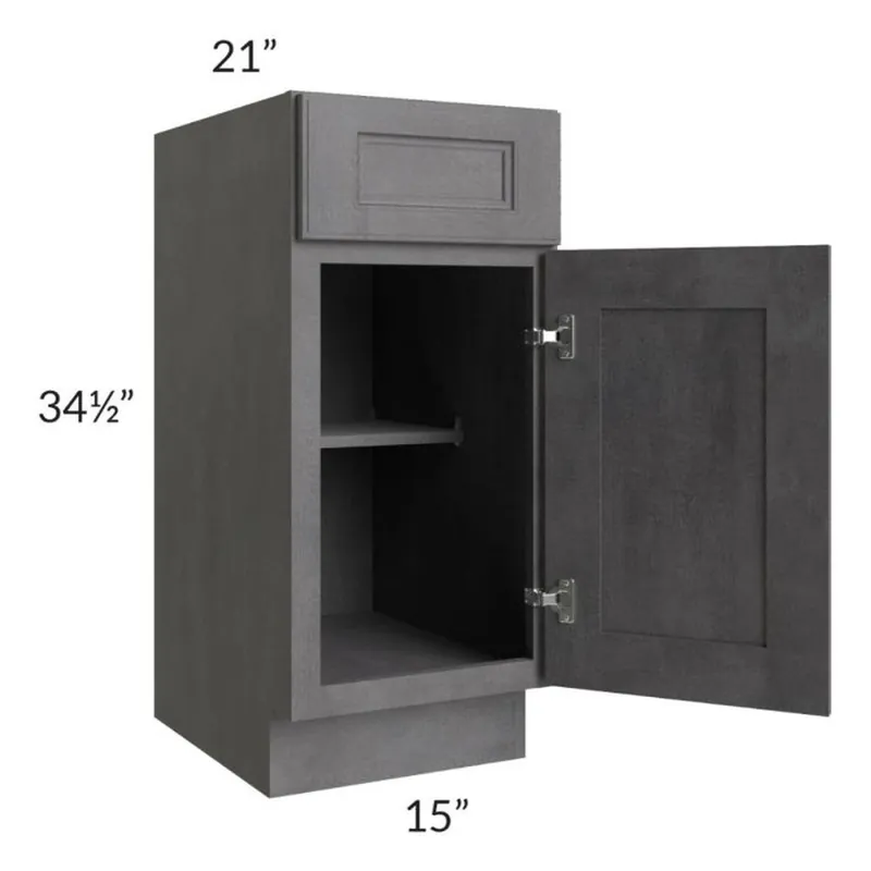RTA Stone Grey 15" Vanity Base Cabinet Secure Checkout