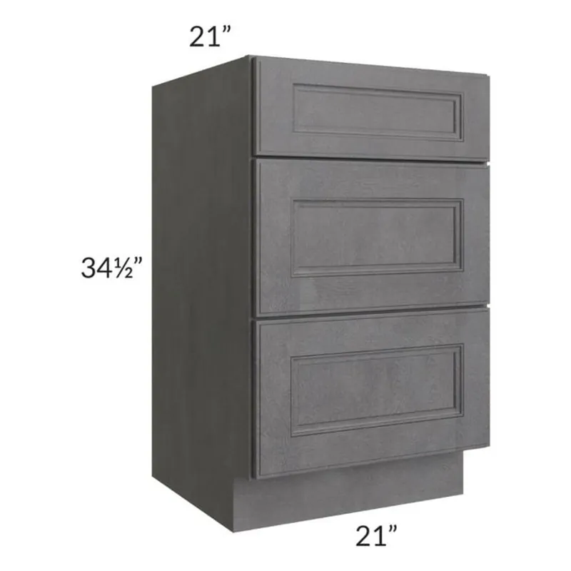 RTA Stone Grey 21" Vanity Three Drawer Base Cabinet Factory Price