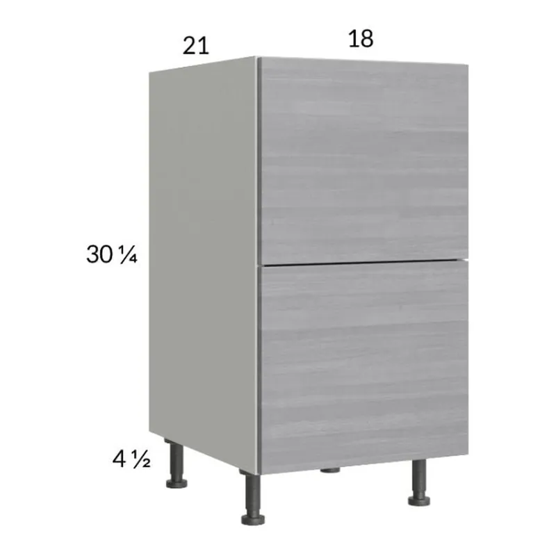 Buy Direct RTA Euro Grey 18" 2-Drawer Vanity Base Cabinet