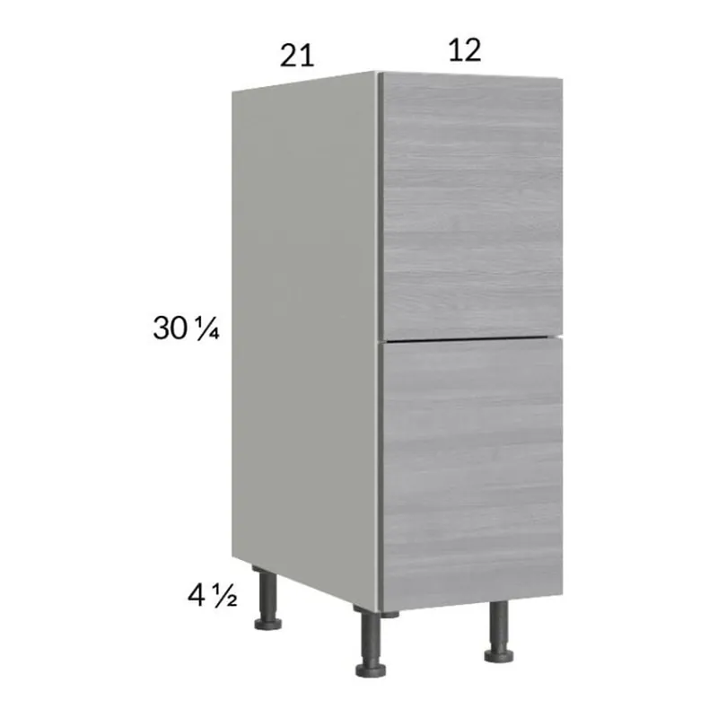 RTA Euro Grey 12" 2-Drawer Vanity Base Cabinet with 1 Finished End Panel Place Order