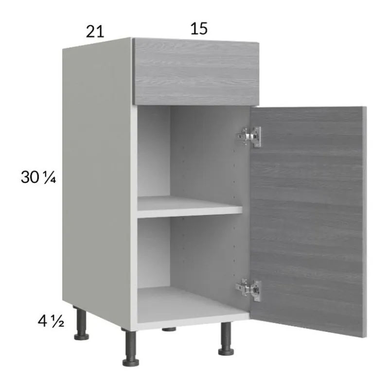 RTA Euro Grey 15" Vanity Base Cabinet Direct From Manufacturer