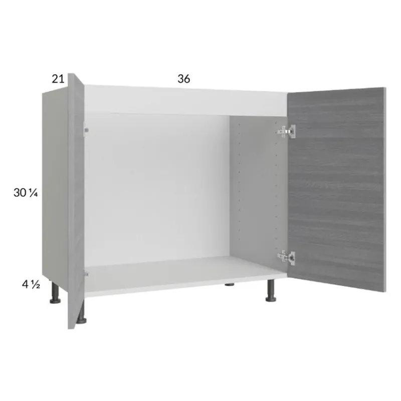 RTA Euro Grey 36" Full Height Door Vanity Sink Base Cabinet Original