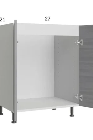 Weekend Sale RTA Euro Grey 27" Full Height Door Vanity Sink Base Cabinet