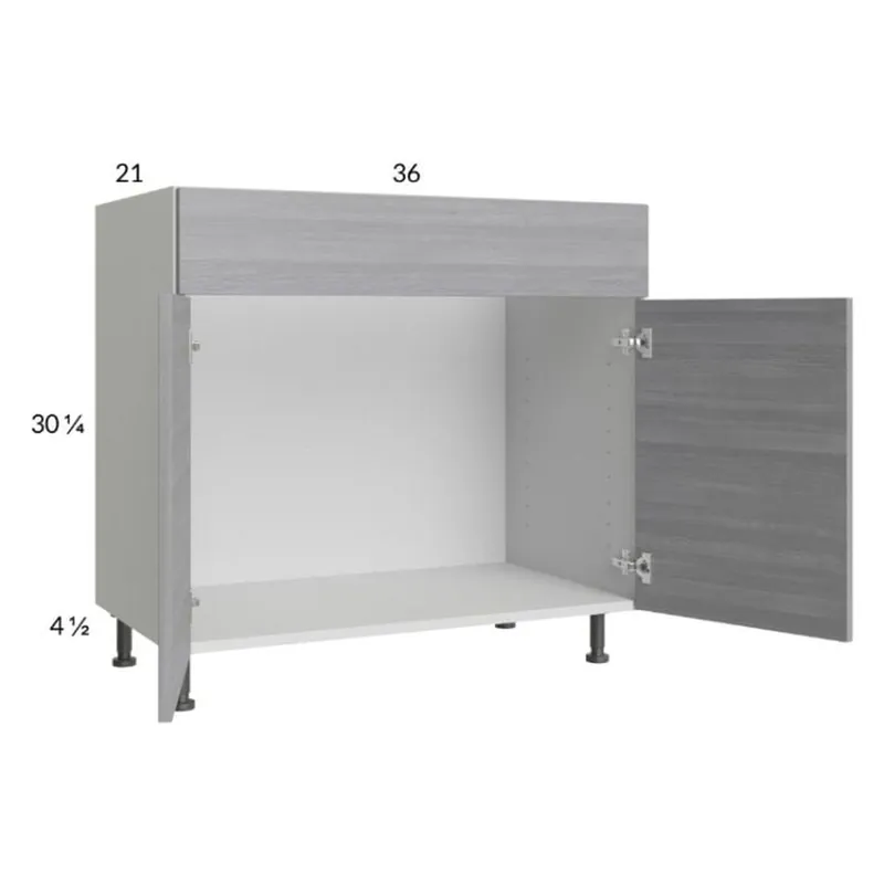 RTA Euro Grey 36" Vanity Sink Base Cabinet with 1 Finished End Panel Holiday Sale
