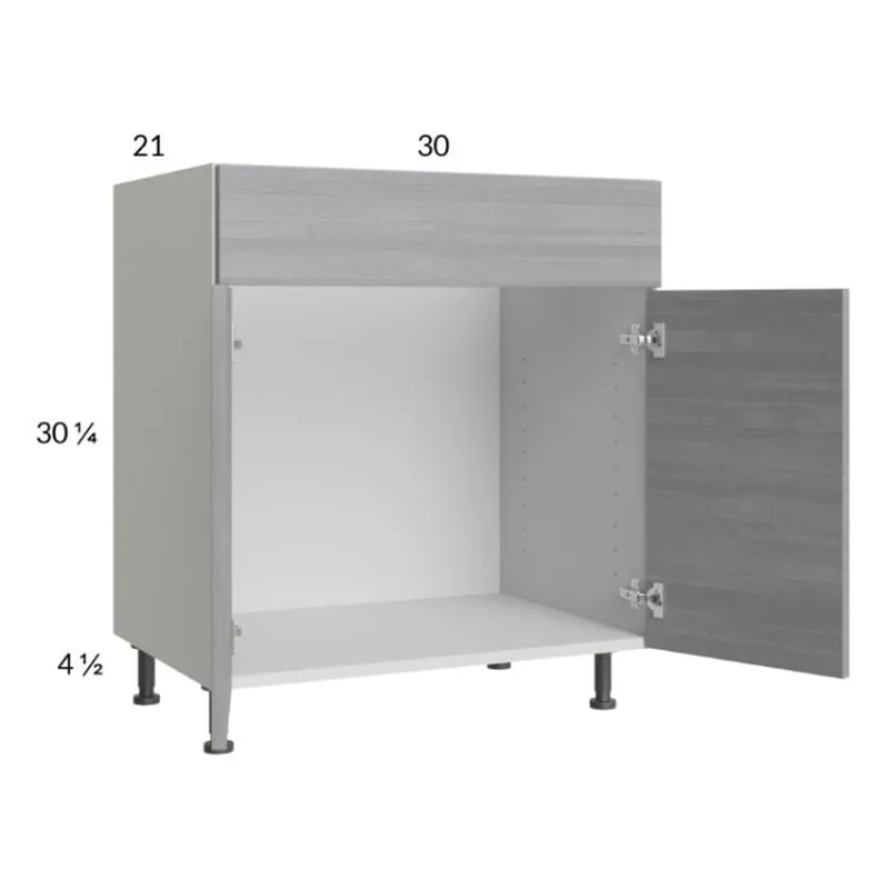 Deal RTA Euro Grey 30" Vanity Sink Base Cabinet with 2 Finished End Panels