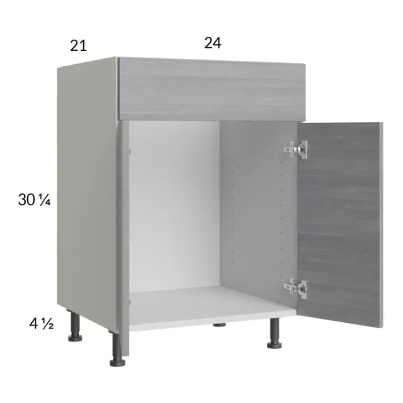 RTA Euro Grey 24" Vanity Sink Base Cabinet with 1 Finished End Panel Next Day Delivery