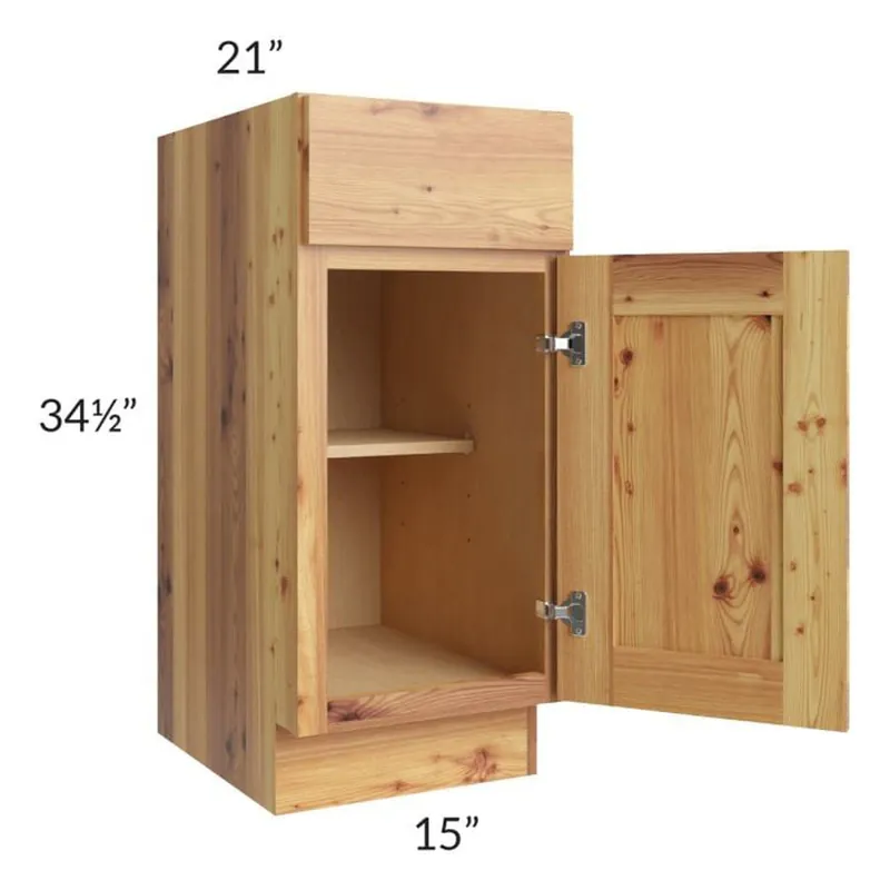Exclusive RTA Rustic Shaker 15" Vanity Base Cabinet with Drawers and 2 Decorative End Panels and 1 Skin