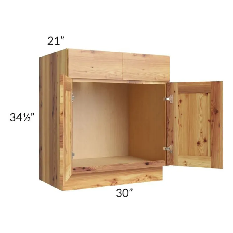 Holiday Sale RTA Rustic Shaker 30" Vanity Sink Base Cabinet with Drawers and 1 Decorative End Panel and 1 Skin