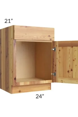 Authentic RTA Rustic Shaker 24" Vanity Sink Base Cabinet with Drawers and 2 Decorative End Panels and 2 Skins