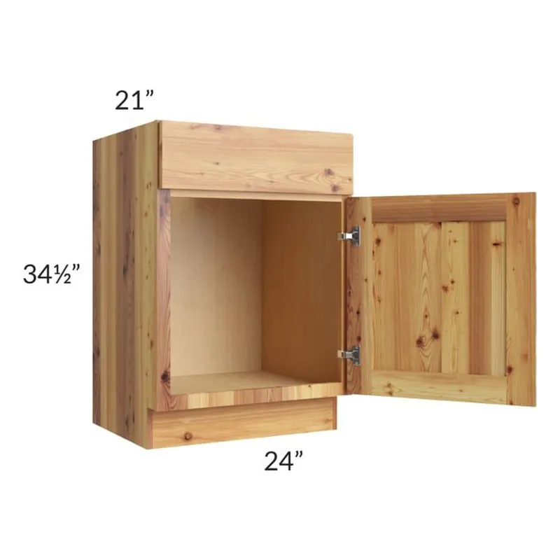 Authentic RTA Rustic Shaker 24" Vanity Sink Base Cabinet with Drawers and 2 Decorative End Panels and 2 Skins