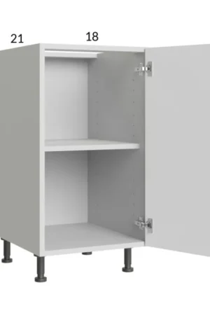 Bargain RTA Euro Gloss White 18" Full Height Door Vanity Base Cabinet and 2 Finished End Panels