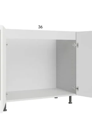 Wholesale RTA Euro Gloss White 36" Full Height Door Vanity Sink Base Cabinet with 2 Finished End Panels