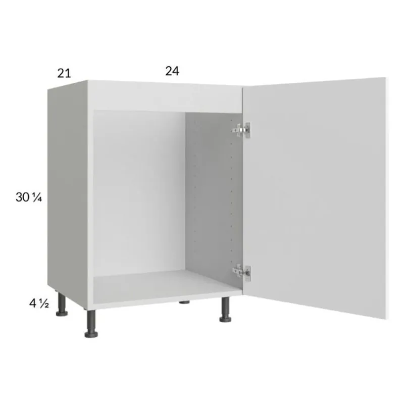 Weekend Sale RTA Euro Gloss White 24" Full Height Door Vanity Sink Base Cabinet with 1 Door and 2 Finished End Panels