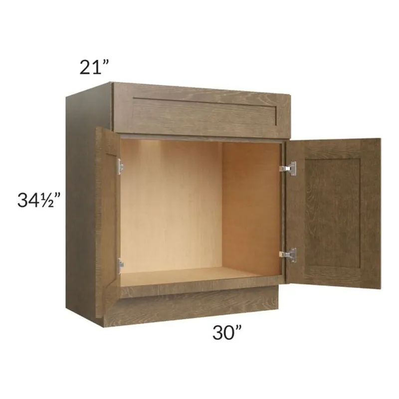 In Demand RTA Royal Bronze Shaker 30" Vanity Sink Base Cabinet with 1 Finished Side