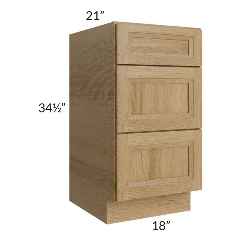 Time-Limited RTA Catalina Toffee 18" 3-Drawer Vanity Base Cabinet