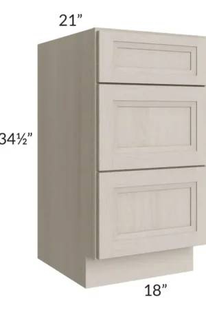 While Supplies Last RTA Catalina Mist 18" 3-Drawer Vanity Base Cabinet with 1 Decorative End Panel