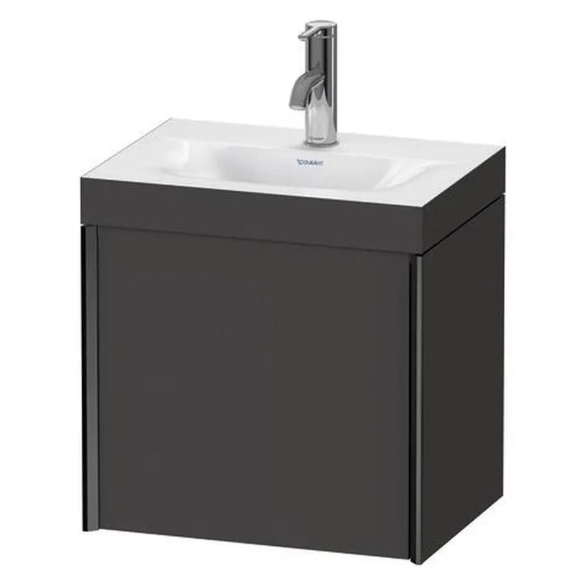 Buy Direct Duravit XViu 18" x 18" x 13" One Door C-Bonded Wall-Mount Vanity Kit With One Tap Hole, Graphite (XV4631OB280C)