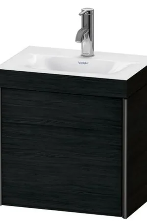 Best Price Duravit XViu 18" x 18" x 13" One Door C-Bonded Wall-Mount Vanity Kit With One Tap Hole, Oak Black (XV4631OB216C)