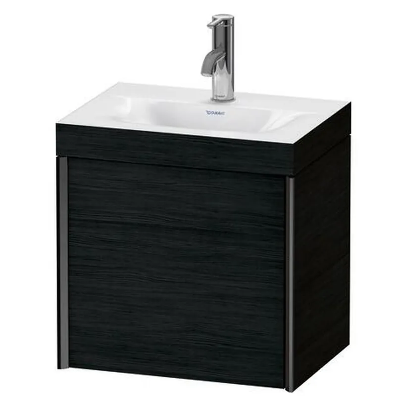 Best Price Duravit XViu 18" x 18" x 13" One Door C-Bonded Wall-Mount Vanity Kit With One Tap Hole, Oak Black (XV4631OB216C)