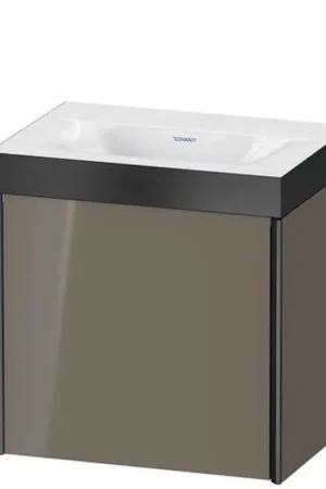 Best Choice Duravit XViu 18" x 18" x 13" One Door C-Bonded Wall-Mount Vanity Kit Without Tap Hole, Flannel Gray (XV4631NB289P)