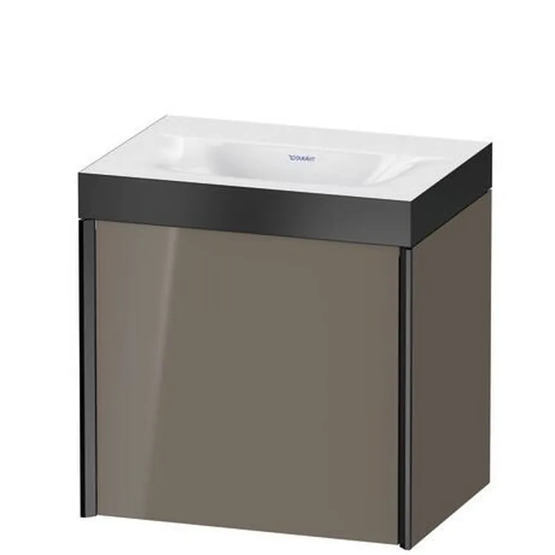 Best Choice Duravit XViu 18" x 18" x 13" One Door C-Bonded Wall-Mount Vanity Kit Without Tap Hole, Flannel Gray (XV4631NB289P)