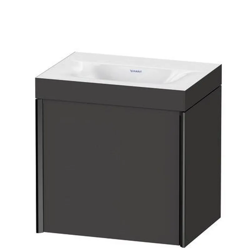 Budget Duravit XViu 18" x 18" x 13" One Door C-Bonded Wall-Mount Vanity Kit Without Tap Hole, Graphite (XV4631NB280C)