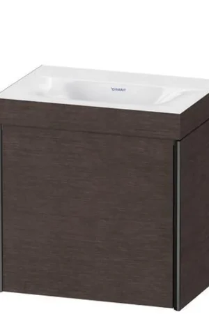 Direct From Factory Duravit XViu 18" x 18" x 13" One Door C-Bonded Wall-Mount Vanity Kit Without Tap Hole, Dark Brushed Oak (XV4631NB272C)