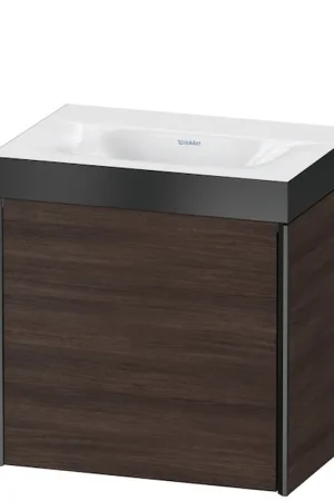 Buy Online Duravit XViu 18" x 18" x 13" One Door C-Bonded Wall-Mount Vanity Kit Without Tap Hole, Chestnut Dark (XV4631NB253P)