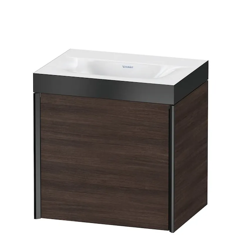 Buy Online Duravit XViu 18" x 18" x 13" One Door C-Bonded Wall-Mount Vanity Kit Without Tap Hole, Chestnut Dark (XV4631NB253P)
